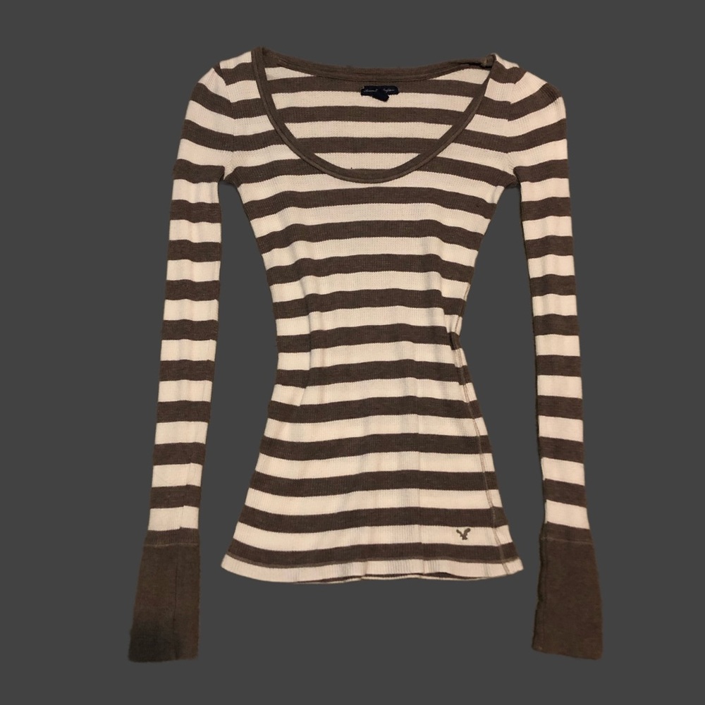 Sold - Y2k American Eagle striped fitted long sleeve